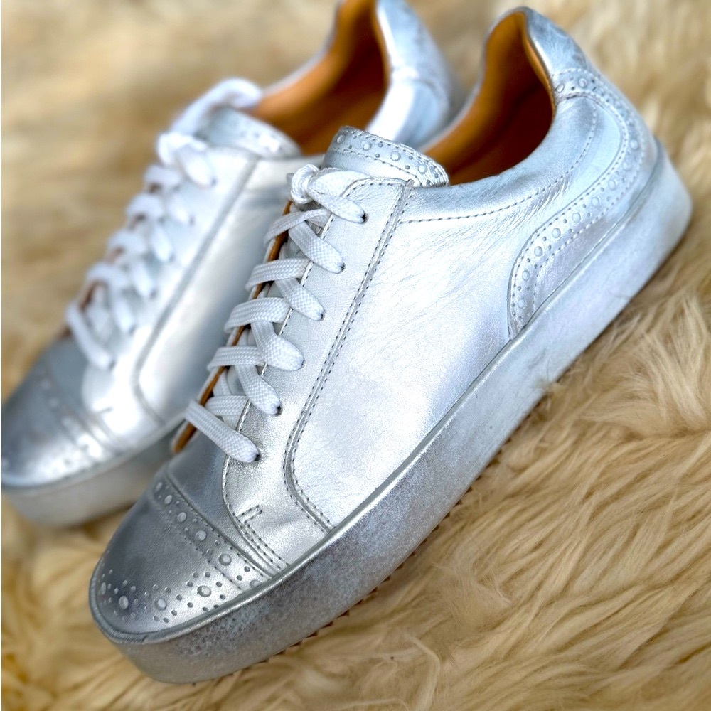 The Office Of Angelia Scott; The Elliott Silver Leather Sneaker